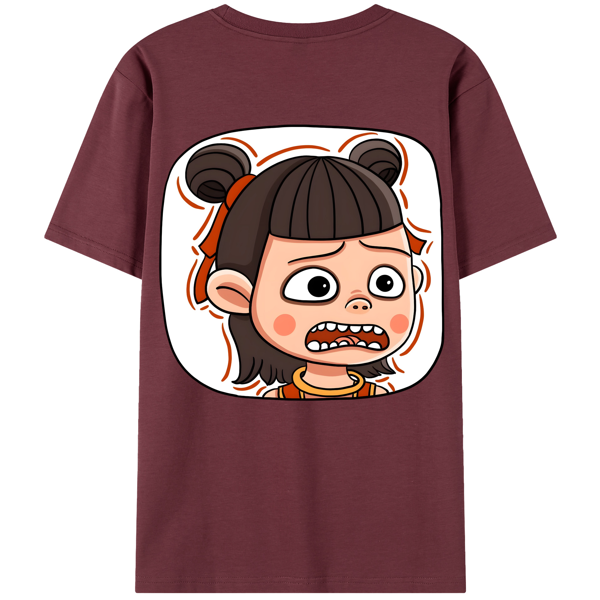 （画像用） Ne Zha 2 ナタ 魔童の大暴れ 綿100％半袖Tシャツ（背面プリント）
